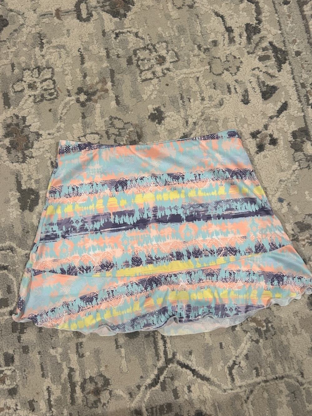 Pastel Multicolor Mini Skirt with Striped Print
